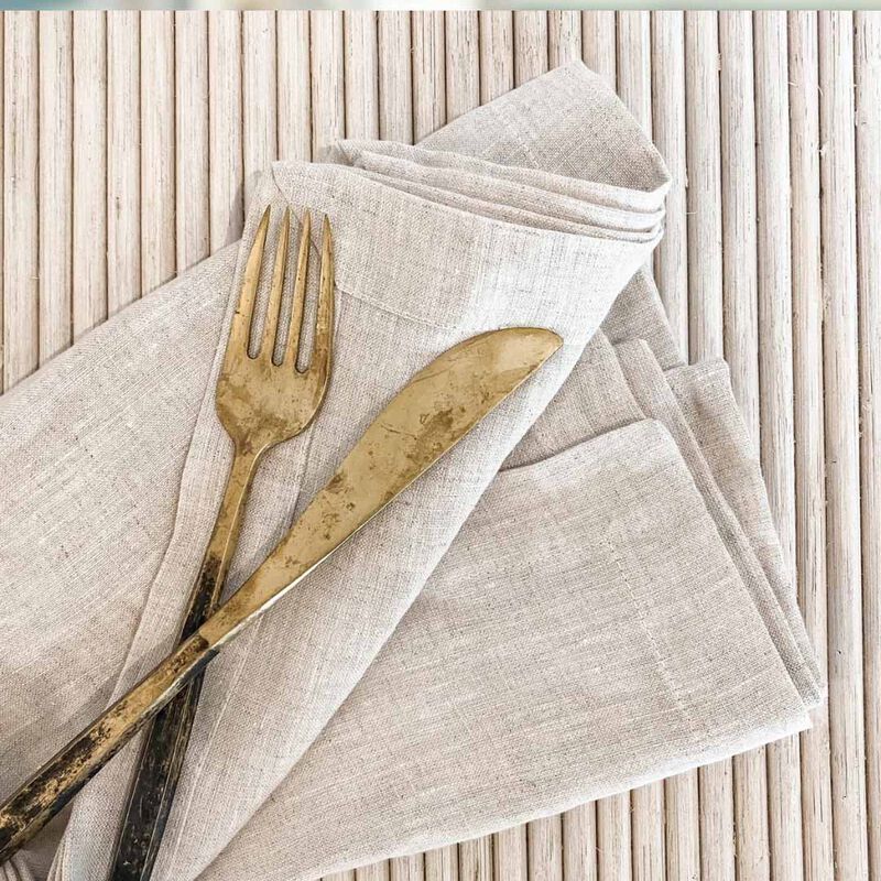 Home Lab 100% French Flax Linen Napkin Set Of 4 image number 8